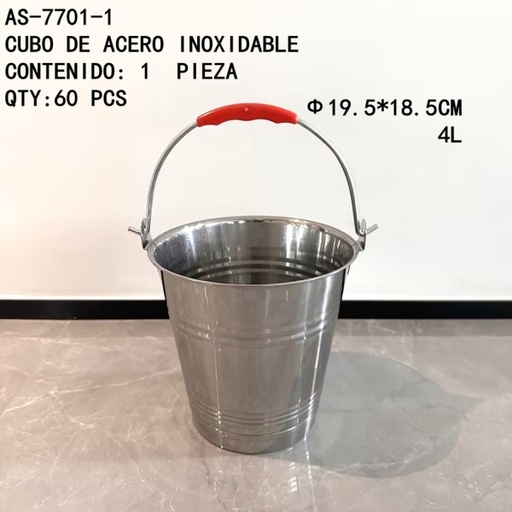[AS-7701-1 [60 PZS/CAJA]] [AS-7701-1]CUBO DE ACERO INOXIDABLE
