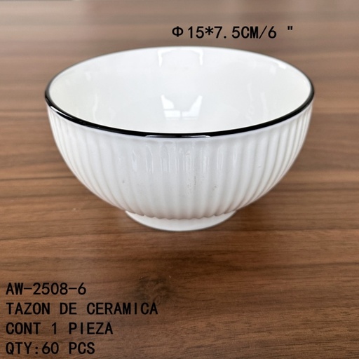 [AW-2508-6 [60 PZS/CAJA]] [AW-2508-6] TAZON DE CERAMICA
