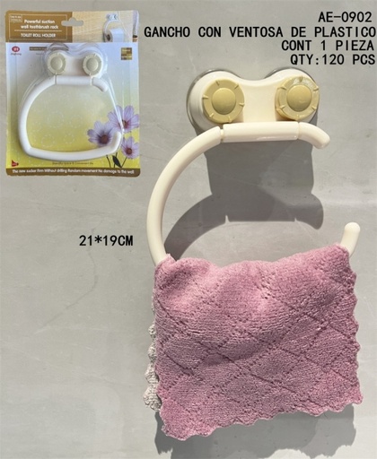 [AE-0902 [120 PZS/CAJA]] [AE-0902]GANCHO CON VENTOSA DE PLASTICO