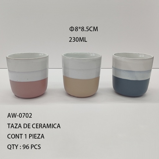 [AW-0702 [96 PZS/CAJA]] [AW-0702]VASO DE CERAMICA