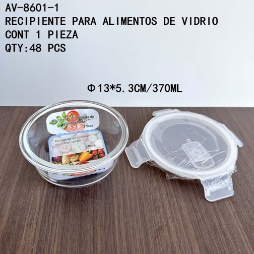 [AV-8601-1 [48 PZS/CAJA]] [AV-8601-1]RECIPIENTE PARA ALIMENTOS DE VIDRIO