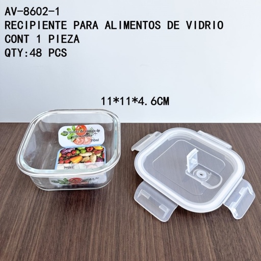 [AV-8602-1 [48 PZS/CAJA]] [AV-8602-1]RECIPIENTE PARA ALIMENTOS DE VIDRIO