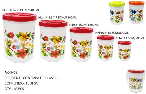 [AK-3452 [48 PZS/CAJA]] [AK-3452]RECIPIENTE CON TAPA
