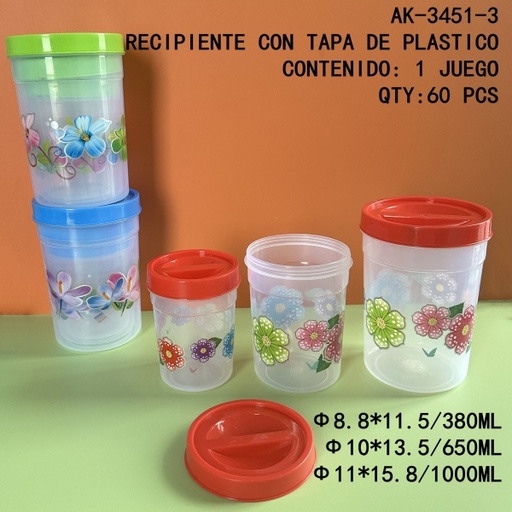 [AK-3451-3 [60 PZS/CAJA]] [AK-3451-3]RECIPIENTE CON TAPA DE PLASTICO