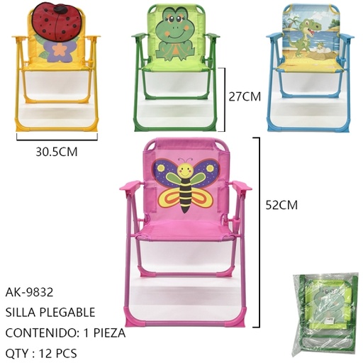 [AK-9832 [12 PZS/CAJA]] [AK-9832]SILLA PLEGABLE