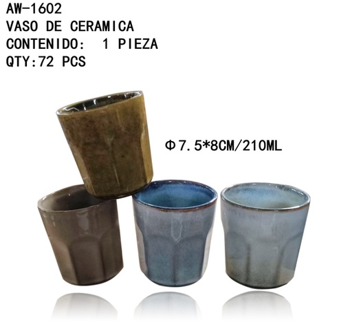 [AW-1602 [72 PZS/CAJA]] [AW-1602]VASO DE CERAMICA
