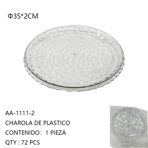 [AA-1111-2 [72 PZS/CAJA]] [AA-1111-2]CHAROLA DE PLASTICO
