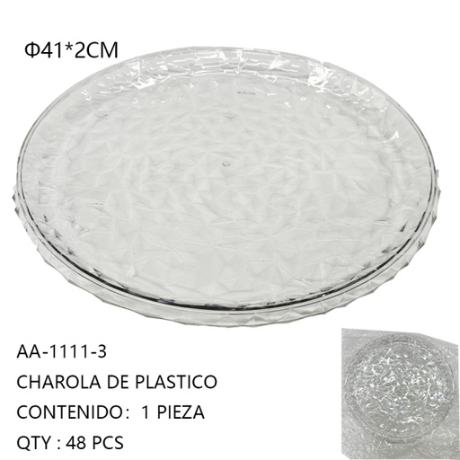 [AA-1111-3 [48 PZS/CAJA]] [AA-1111-3]CHAROLA DE PLASTICO