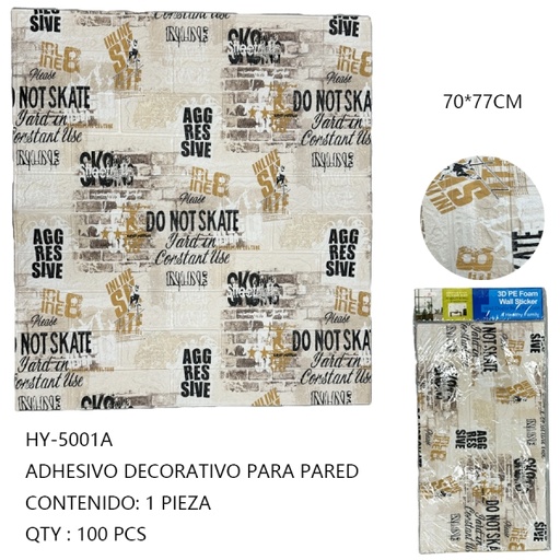 [HY-5001A [100 PZS/CAJA]] [HY-5001A]ADHESIVO DECORATIVO PARA PARED