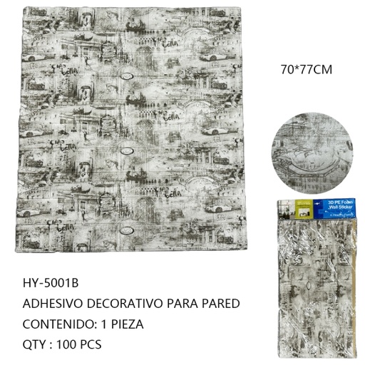 [HY-5001B [100 PZS/CAJA]] [HY-5001B]ADHESIVO DECORATIVO PARA PARED
