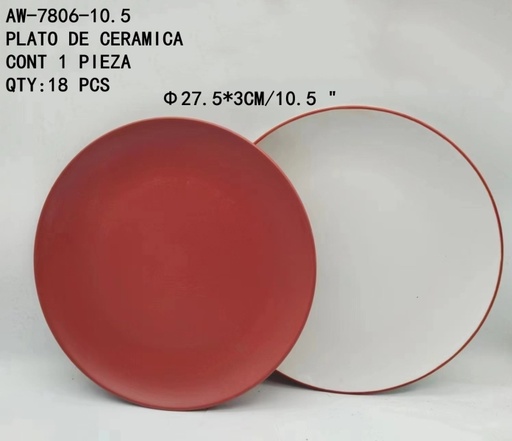[AW-7806-10.5 [18 PZS/CAJA]] [AW-7806-10.5]PLATO DE CERAMICA