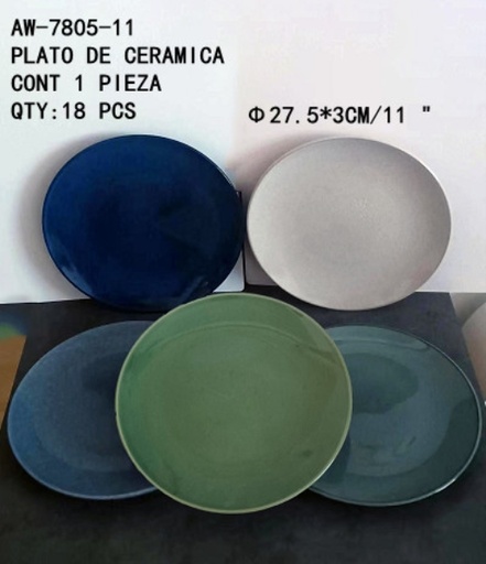 [AW-7805-11 [18 PZS/CAJA]] [AW-7805-11]PLATO DE CERAMICA