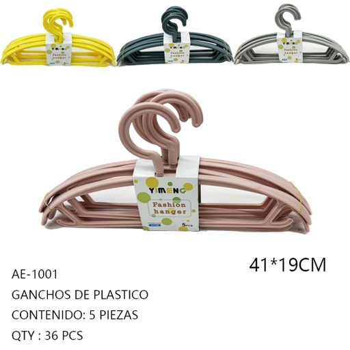 [AE-1001 [36 PZS/CAJA]] [AE-1001]GANCHOS DE PLASTICO