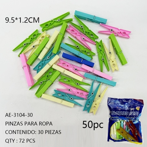 [AE-3104-30 [72 PZS/CAJA]] [AE-3104-30]PINZAS PARA ROPA