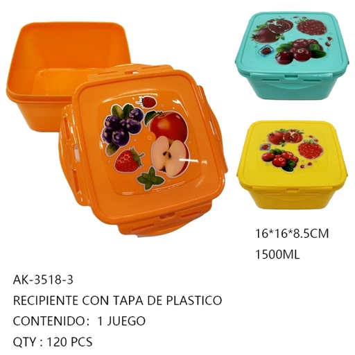 [AK-3518-3 [120 PZS/CAJA]] [AK-3518-3]RECIPIENTE CON TAPA DE PLASTICO