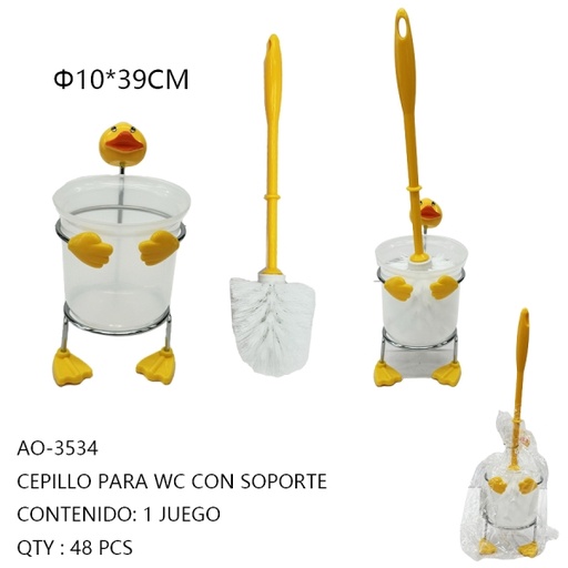 [AO-3534 [48 PZS/CAJA]] [AO-3534]CEPILLO PARA WC CON SOPORTE