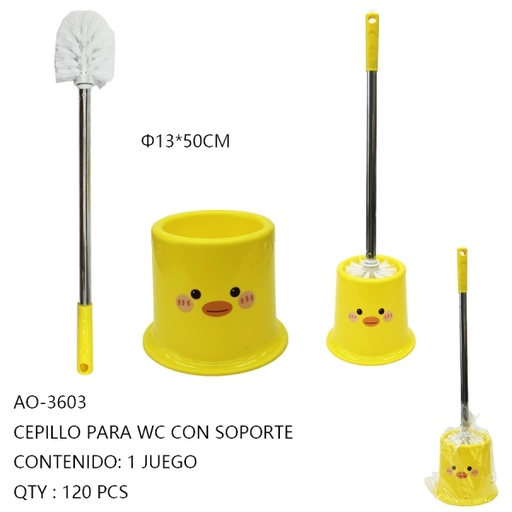 [AO-3603 [120 PZS/CAJA]] [AO-3603]CEPILLO PARA WC CON SOPORTE