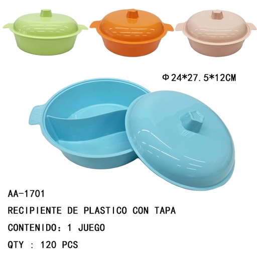 [AA-1701 [120 PZS/CAJA]] [AA-1701]RECIPIENTE DE PLASTICO CON TAPA