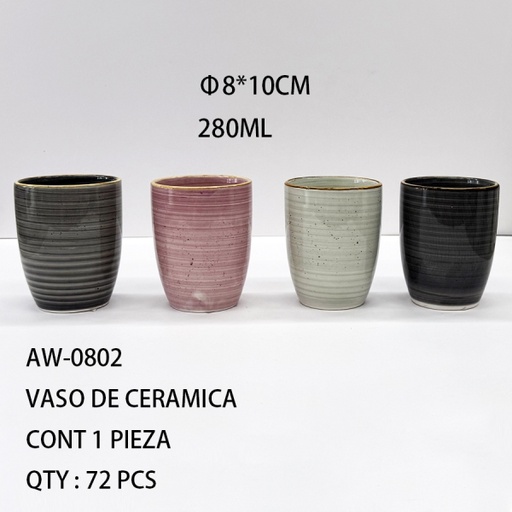 [AW-0802 [72 PZS/CAJA]] [AW-0802]VASO DE CERAMICA