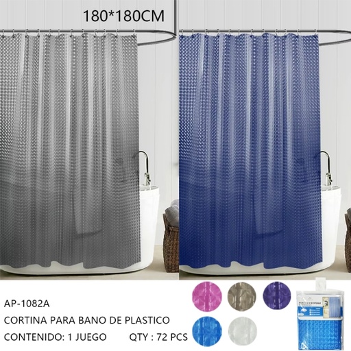 [AP-1082A [72 PZS/CAJA]] [AP-1082A]CORTINA PARA BANO DE PLASTICO