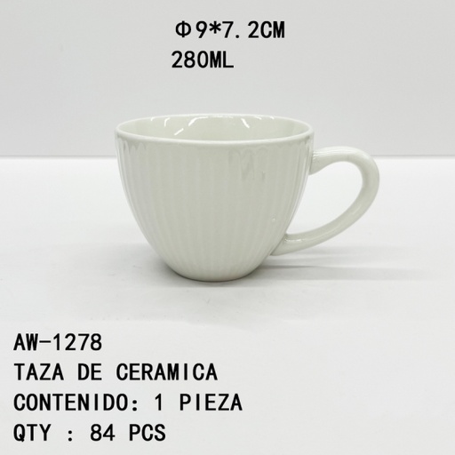 [AW-1278 [84 PZS/CAJA]] [AW-1278]TAZA DE CERAMICA