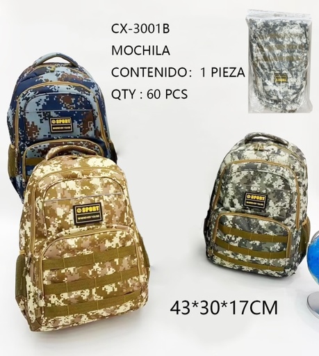 [CX-3001B [60 PZS/CAJA]] [CX-3001B]MOCHILA