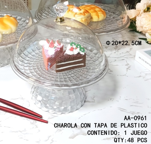 [AA-0961 [48 PZS/CAJA]] [AA-0961]CHAROLA CON TAPA DE PLASTICO