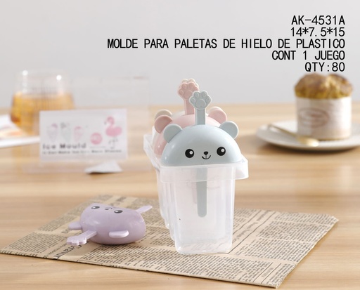 [AK-4531A [80 PZS/CAJA]] [AK-4531A]MOLDE PARA PALETAS DE HIELO DE PLASTICO