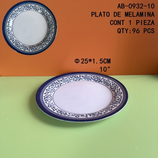 [AB-0932-10 [96 PZS/CAJA]] [AB-0932-10]PLATO DE MELAMINA