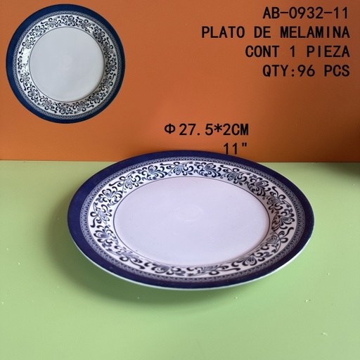 [AB-0932-11 [96 PZS/CAJA]] [AB-0932-11]PLATO DE MELAMINA