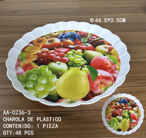 [AA-0236-3 [48 PZS/CAJA]] [AA-0236-3] CHAROLA DE PLASTICO
