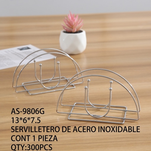 [AS-9806G [300 PZS/CAJA]] [AS-9806G]SERVILLETERO DE ACERO INOXIDABLE