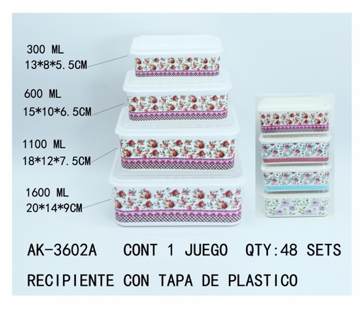 [AK-3602A [48 PZS/CAJA]] [AK-3602A]RECIPIENTE CON TAPA DE PLASTICO