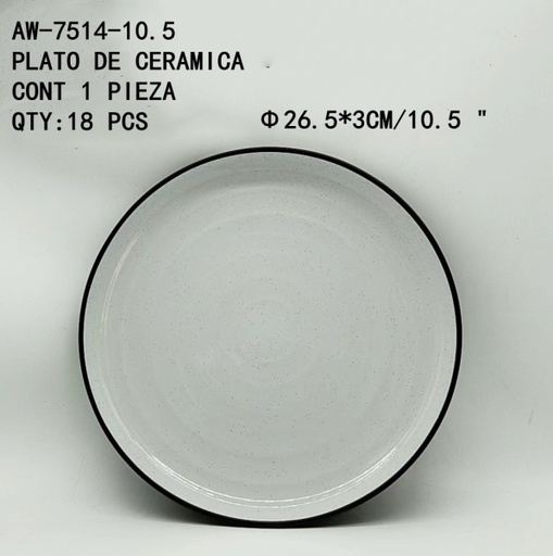 [AW-7514-10.5 [18 PZS/CAJA]] [AW-7514-10.5]PLATO DE CERAMICA