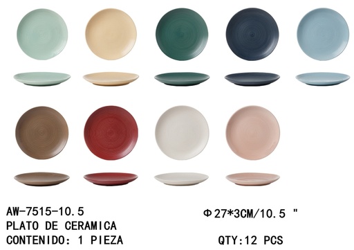 [AW-7515-10.5 [12 PZS/CAJA]] [AW-7515-10.5]PLATO DE CERAMICA