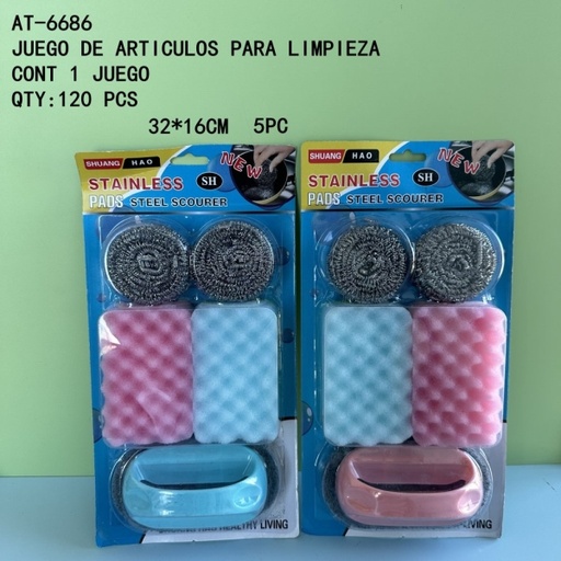 [AT-6686 [120 PZS/CAJA]] [AT-6686]JUEGO DE ARTICULOS PARA LIMPIEZA