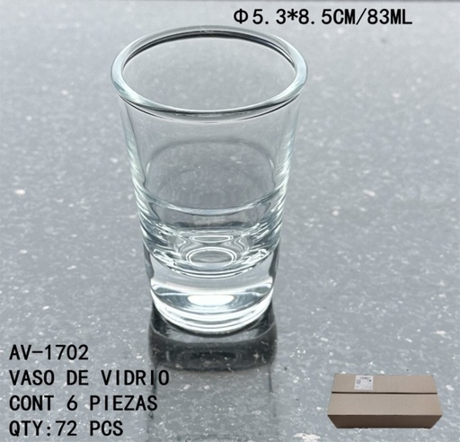 [AV-1702 [72 PZS/CAJA]] [AV-1702]VASO DE VIDRIO