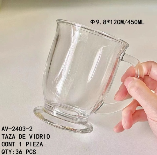 [AV-2403-2 [36 PZS/CAJA]] [AV-2403-2]TAZA DE VIDRIO