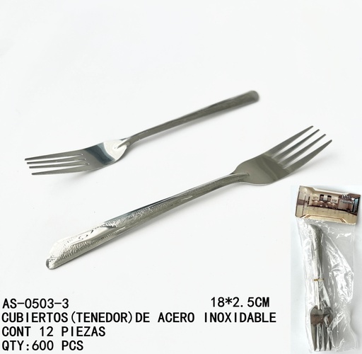 [AS-0503-3 [600 PZS/CAJA]] [AS-0503-3]CUBIERTOS(TENEDOR)DE ACERO INOXIDABLE