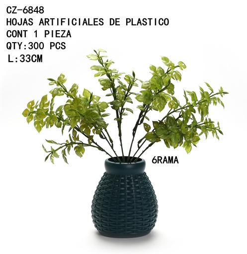 [CZ-6848 [300 PZS/CAJA]] [CZ-6848]HOJAS ARTIFICIALES DE PLASTICO