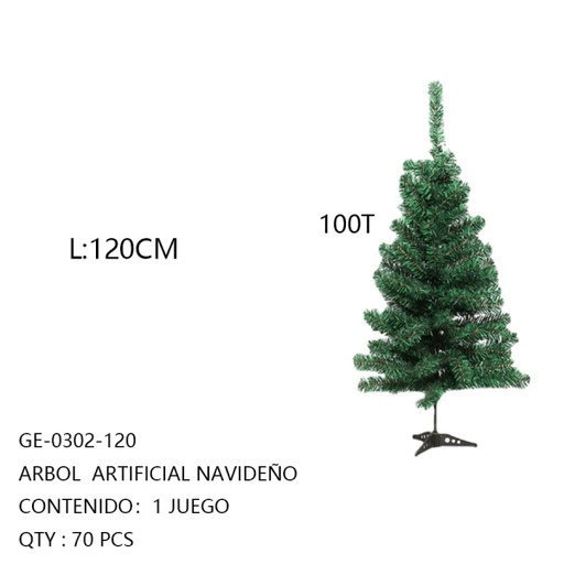 [GE-0302-120 [70 PZS/CAJA]] [GE-0302-120]ARBOL  ARTIFICIAL NAVIDEÑO 120CM