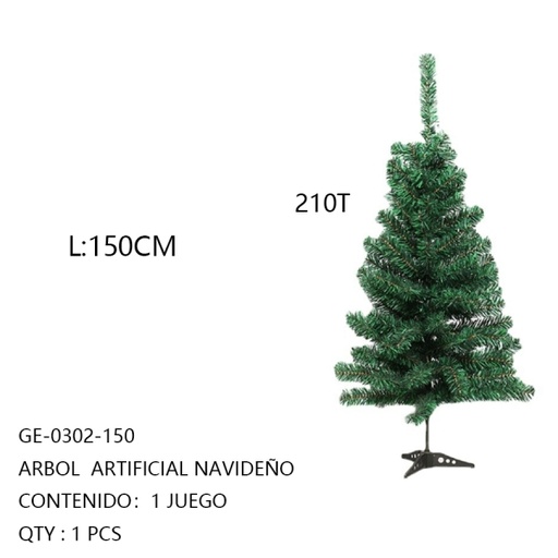 [GE-0302-150 [1 PZS/CAJA]] [GE-0302-150]ARBOL  ARTIFICIAL NAVIDEÑO 150CM