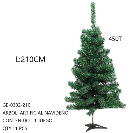 [GE-0302-210 [1 PZS/CAJA]] [GE-0302-210]ARBOL  ARTIFICIAL NAVIDEÑO 210CM