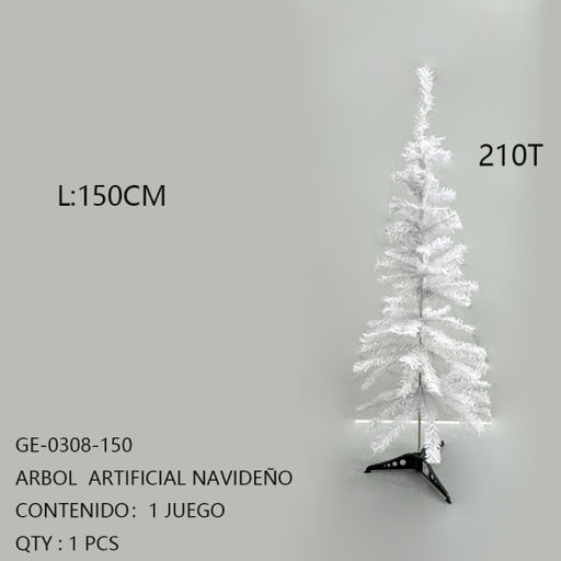 [GE-0308-150 [1 PZS/CAJA]] [GE-0308-150]ARBOL  ARTIFICIAL NAVIDEÑO 150CM