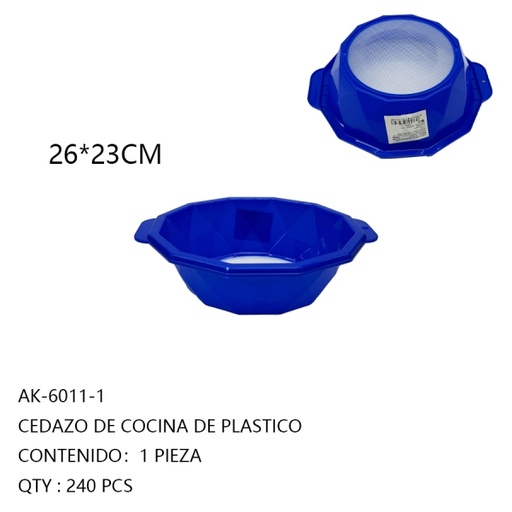 [AK-6011-1 [240 PZS/CAJA]] [AK-6011-1]CEDAZO DE COCINA DE PLASTICO