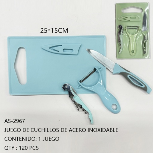 [AS-2967 [120 PZS/CAJA]] [AS-2967]JUEJUEGO DE CUCHILLOS DE ACERO INOXIDABLE