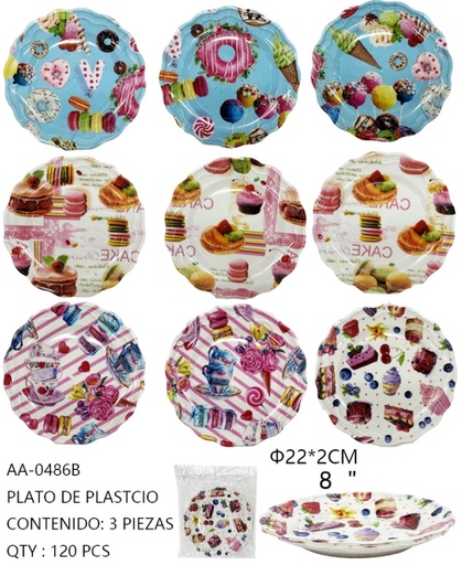 [AA-0486B [120 PZS/CAJA]] [AA-0486B] PLATO DE PLASTCIO