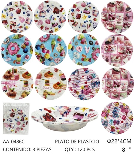 [AA-0486C [120 PZS/CAJA]] [AA-0486C] PLATO DE PLASTCIO