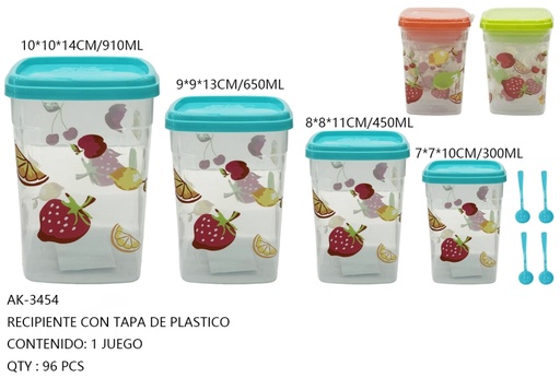 [AK-3454 [96 PZS/CAJA]] [AK-3454]RECIPIENTE CON TAPA DE PLASTICO