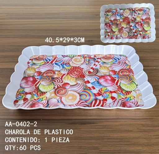 [AA-0402-2 [60 PZS/CAJA]] [AA-0402-2] CHAROLA DE PLASTICO 
